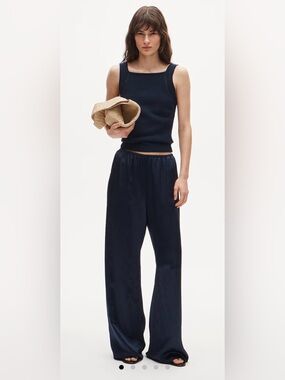 NEW J. Crew Cosmo pant in luster charmeuse, Navy XL Tall CN716 $158 relaxed fit